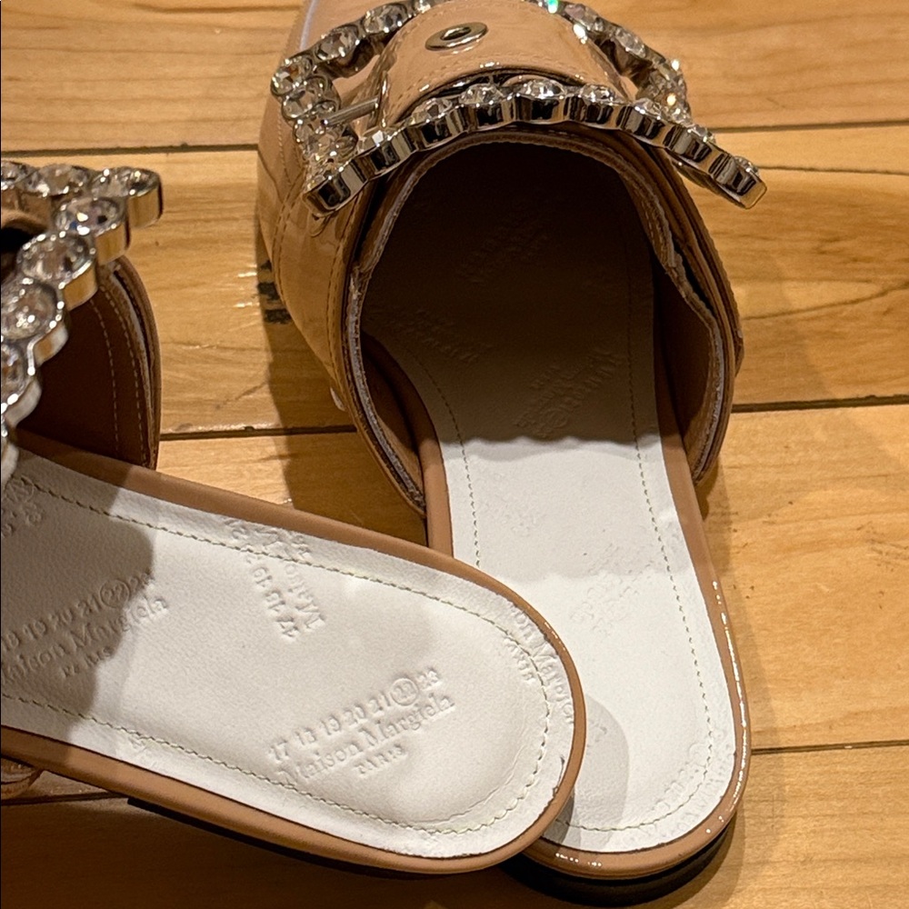 Maison Martin Margiela Beige Crystal-Trimmed Mules - Picture 6 of 13